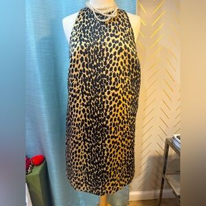 Leopard sleeveless A-Line mini dress NWT size S